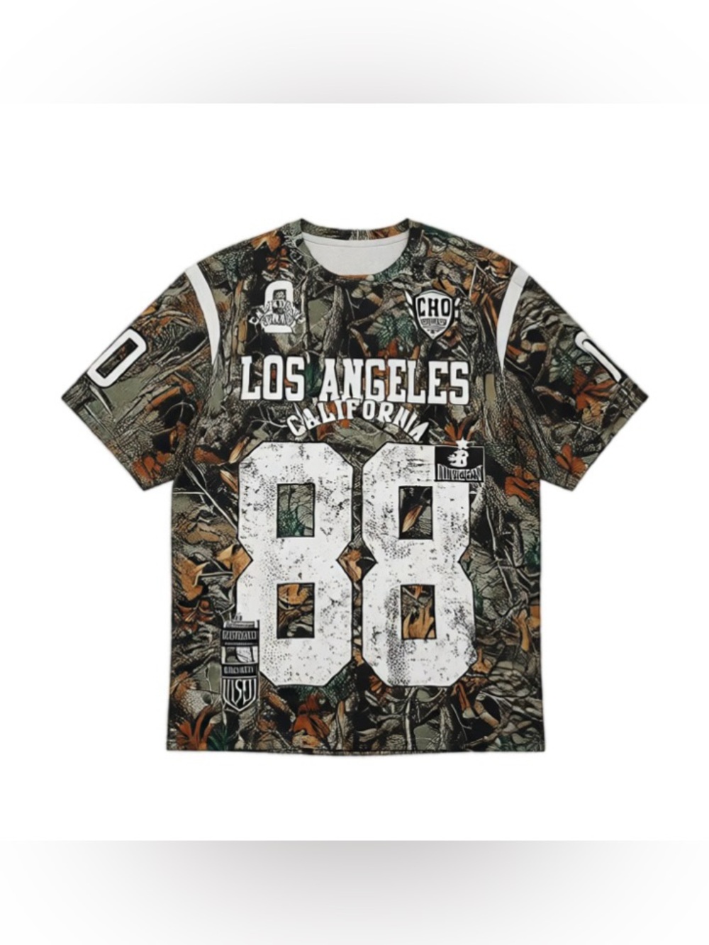 ROMWE Camo Los Angeles California 88 Graphic T-Shirt Size S Streetwear